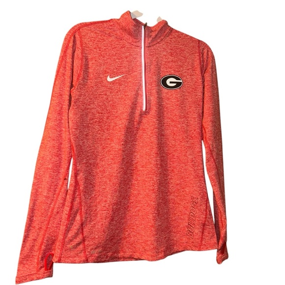 Nike Ladies Georgia Bulldogs red stretch pullover shirt top M Medium - Picture 1 of 5